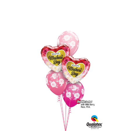 We Like To Party Wild Berry, Rose & Pink 5 Balloon Bouquet