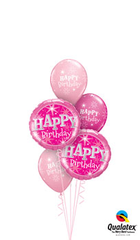 We Like To Party Pink Sparkle Birthday Balloon Bouquet