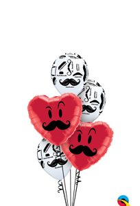 We Like To Party Love Moustaches Balloon Bouquet