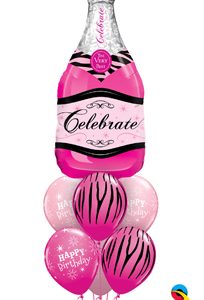 We Like To Party Pink Champagne Birthday Balloon Bouquet