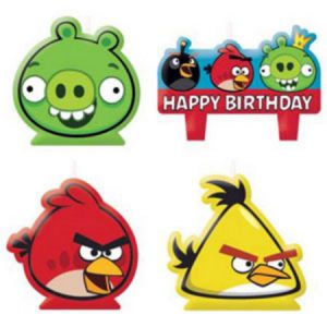 We Like To Party Angry Birds Cake Candle Set, Pack of 4