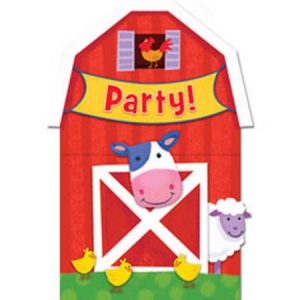 We Like To Party Barnyard Fun Party Invitations and Envelopes, Pack of 8