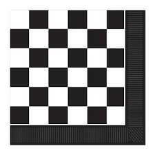We Like To Party Checkered Black And White Lunch Napkins