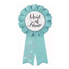 We Like To Party Hens Night Maid Of Honor Rosette Ribbon Badge