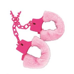 We Like To Party Hens Night Handcuffs Furry Pink