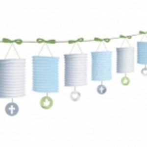 We Like To Party Christening Party Supplies & Decorations Sweet Christening Blue Lantern Garland
