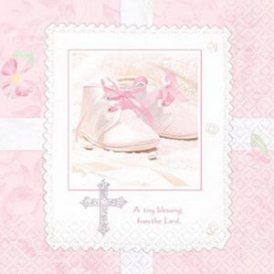 We Like To Party Christening Party Supplies & Decorations Tiny Blessing Pink Napkins