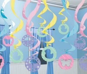 We Like To Party Baby Shower Hanging Swirl Decoration