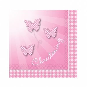 We Like To Party Christening Party Supplies & Decorations Pink Booties Lunch Napkins