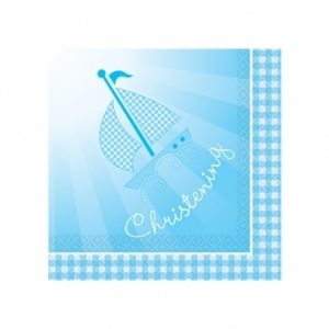 We Like To Party Christening Party Supplies & Decorations Blue Booties Lunch Napkins