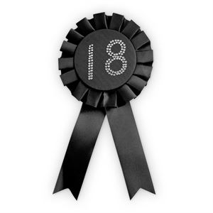 We Like To Party We Like To Party Glitzy 18th Black Award Rosette Ribbon
