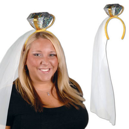 We Like To Party Hens Night Engagement Ring Headband And Veil