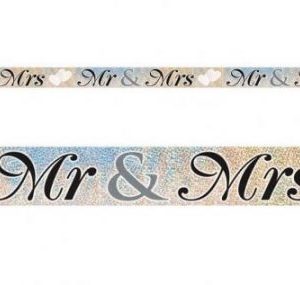 We Like To Party Hens Night Mr & Mrs Holographic Foil Banner