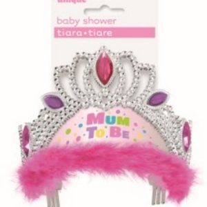 We Like To Party Baby Shower Mum To Be Tiara with Pink Trim