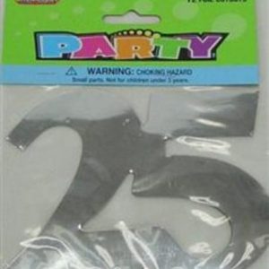We Like To Party Foil Number Cutout 25 Silver
