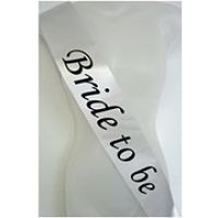 We Like To Party Hens Night Bride To Be Sash Silver With Black Writing
