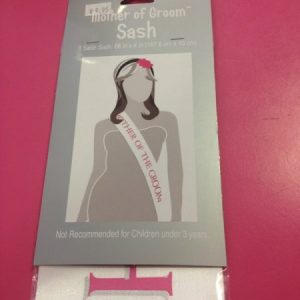 We Like To Party Hens Night Mother Of The Groom Sash White With Pink Writing