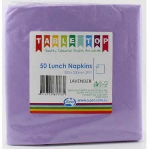 We Like To Party Plain Tableware Lunch Napkins Lavender 50pk