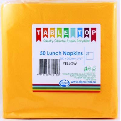 We Like To Party Plain Tableware Lunch Napkins Yellow 50pk