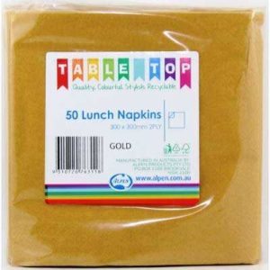 We Like To Party Plain Tableware Lunch Napkins Gold 50pk