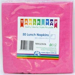 We Like To Party Plain Tableware Lunch Napkins Magenta 50pk