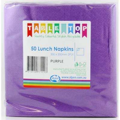 We Like To Party Plain Tableware Lunch Napkins Purple 50pk