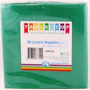 We Like To Party Plain Tableware Lunch Napkins Green 50pk