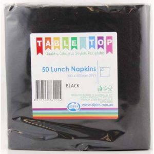 We Like To Party Plain Tableware Lunch Napkins Chocolate Black 50pk