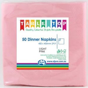 We Like To Party Plain Tableware Dinner Napkins Light Pink 50pk