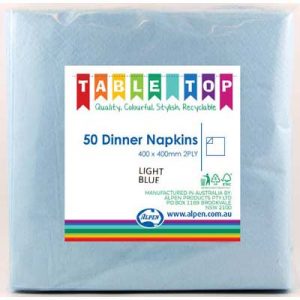 We Like To Party Plain Tableware Dinner Napkins Light Blue 50pk