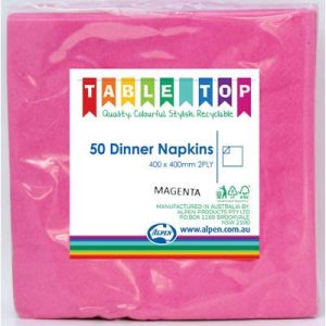 We Like To Party Plain Tableware Dinner Napkins Magenta 50pk