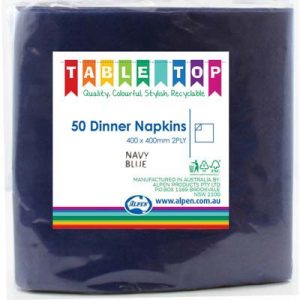 We Like To Party Plain Tableware Dinner Napkins Navy Blue 50pk