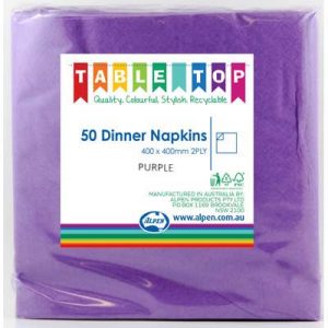 We Like To Party Plain Tableware Dinner Napkins Purple 50pk