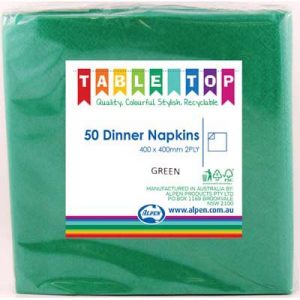 We Like To Party Plain Tableware Dinner Napkins Green 50pk