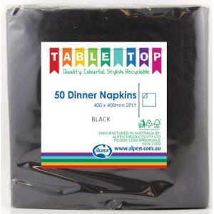 We Like To Party Plain Tableware Dinner Napkins Black 50pk