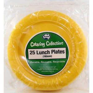 We Like To Party Plain Tableware Plastic Lunch Plates Yellow 25pk