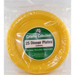 We Like To Party Plain Tableware Plastic Dinner Plates Yellow 25pk