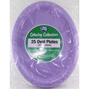 We Like To Party Plain Tableware Plastic Oval Plates Lavender 25pk