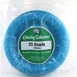 We Like To Party Plain Tableware Plastic Bowls Azure Blue 25pk