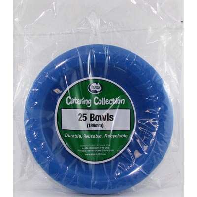 We Like To Party Plain Tableware Plastic Bowls Royal Blue 25pk