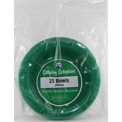 We Like To Party Plain Tableware Plastic Bowls Green 25pk