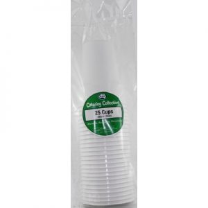 We Like To Party Plain Tableware Plastic Cups White 25pk