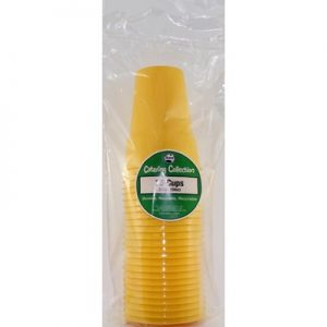 We Like To Party Plain Tableware Plastic Cups Yellow 25pk