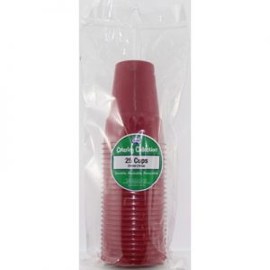 We Like To Party Plain Tableware Plastic Cups Burgundy 25pk