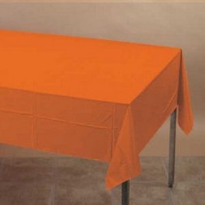 We Like To Party Plain Tableware Plastic Tablecover Rectangle Orange