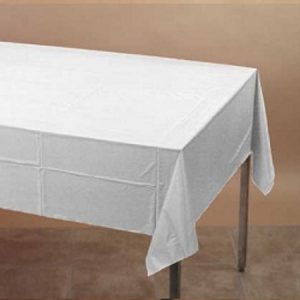 We Like To Party Plain Tableware Plastic Tablecover Rectangle White