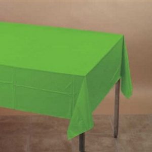 We Like To Party Plain Tableware Plastic Tablecover Rectangle Lime Green