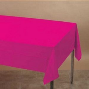 We Like To Party Plain Tableware Plastic Tablecover Rectangle Magenta