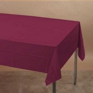 We Like To Party Plain Tableware Plastic Tablecover Rectangle Burgundy