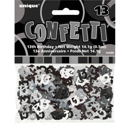 We Like To Party Table Confetti Glitz Black And Silver Number 13